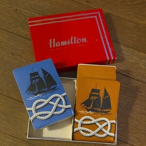 Hamilton Sailing Ship & Rope Knots/ Nautical- Blue & Tan Playing Cards -Vintage